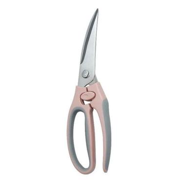 Imagem de Tesoura de Cozinha P/ Frango Peixe Carne Multifuncional Rosa