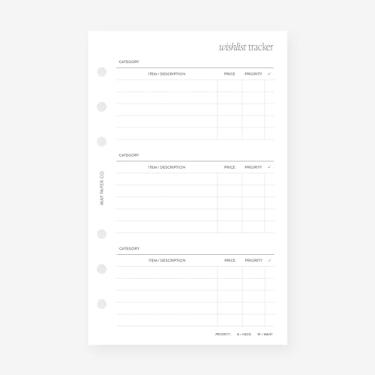 Imagem de Franklin Covey Compact Wishlist Agenda Insert Agenda Refill para fichários FC Compact 6 furos 4,25 x 16,75