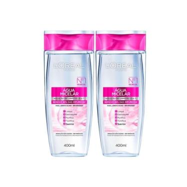 Imagem de Kit 2 Água Micelar L'oréal Solução de Limpeza 5 em 1 400ml - Loreal