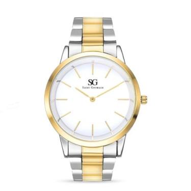 Imagem de Relógio Feminino Saint Germain Belmont Bicolor Prata e Dourado 32mm Pu