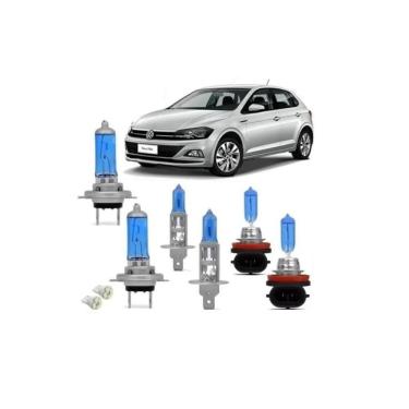 Imagem de Kit Lâmpadas Super Brancas Polo Virtus 2017-2019 H7 H1 H8