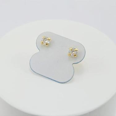 Imagem de Brinco Banhado A Ouro Antialérgico Com Pedra De Zircônia Bijou Art