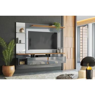 Imagem de Painel Intense p/ Tvs Até 55'' c/ Gaveteiros e Prateleiras Suporte par