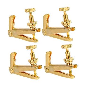 Imagem de RuiJOTWAT 1 conjunto com 4 ajustadores de cordas de violino 3/4-4/4 em tamanho real dourado