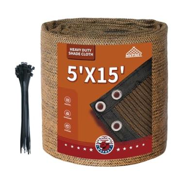 Imagem de 90% pano de sombra de jardim, lona de malha resistente com ilhós, tela de cerca de privacidade de jardim, dossel para pátio, persianas externas para quintal, mocha/preto