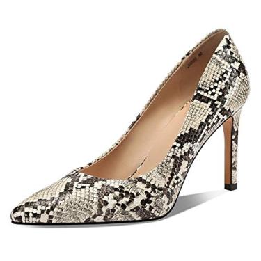 Imagem de JARO VEGA sapato feminino sexy salto alto, sapato escarpim feito à mão, Snake Print, 9