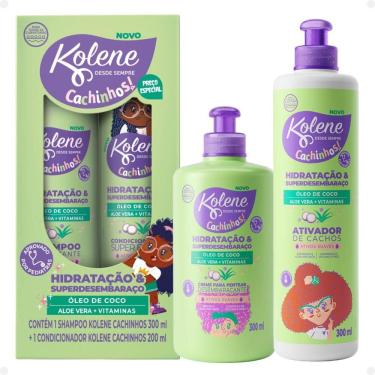 Imagem de Kit Kolene Cachinhos: Shampoo 300ml, Condicionador 200ml, Creme para Pentear e Ativador de Cachos