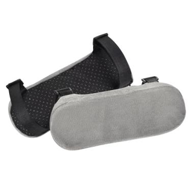 Imagem de PATIKIL Almofadas de braço para cadeira de escritório, 2 pares de capas de braço para cadeira de escritório, almofadas macias de espuma de memória, algodão, lavável, para mesa, computador, jogos,