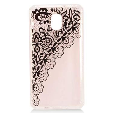 Imagem de Para Samsung Galaxy J7 (2018), J7 Refine, J7 Star, J7V 2ª geração SM-J737 - Capa amortecedora de TPU flexível com imagem fina - Cadarços pretos