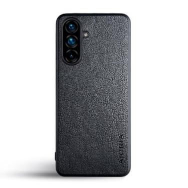 Imagem de AIORIA Capa protetora de couro PU premium para Samsung Galaxy A56 5G com design de negócios retrô para Samsung A56 5G (preto, Samsung Galaxy A56)