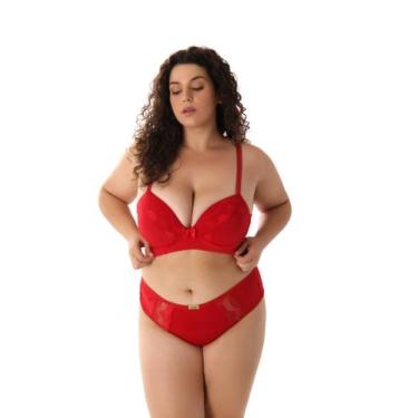 Imagem de Conjunto de lingerie plus size com Bojo e fio dental duplo - Encanto d