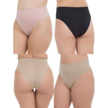 Imagem de Kit 4 Calcinhas Pós Parto Sem Costura - Zee Rucci, 2 rosas 2 beges, G 