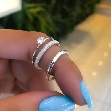 Imagem de Alianças de Prata 950 Abauladas 2mm 1 lisa e 1 diamantada (Par) - shej