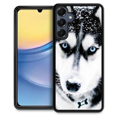 Imagem de CARLOCA Capa compatível com Samsung Galaxy A16, design para meninas à prova de choque antiarranhões capa traseira rígida PC padrão moderno focinheira cachorro husky olho azul
