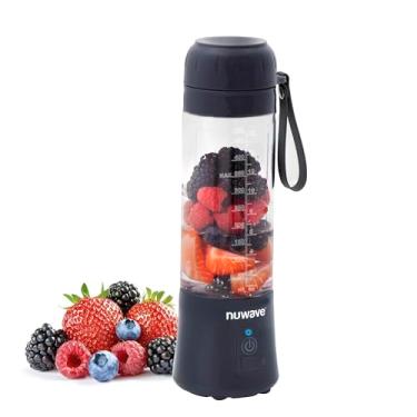 Imagem de Nuwave Liquidificador pessoal de 473 ml, liquidificador leve e portátil para shakes e smoothies, 6 lâminas, recarregável por USB, tampa à prova de vazamento, livre de BPA, autolimpante, para academia,