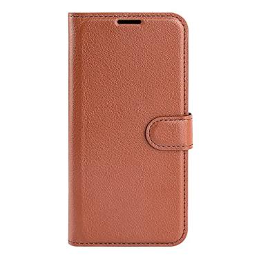 Imagem de XZDWH Capa de telefone para Asus Zenfone 12 Ultra, couro PU com suporte para cartão de crédito, carteira fina flip com suporte, capa protetora para Asus 12 Ultra (marrom)