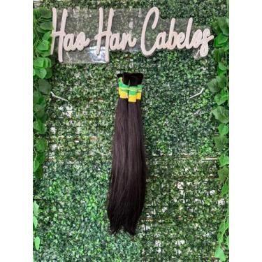 Imagem de Cabelo Humano 50cm 100g Natural Castanho 100% humano - Hao Han