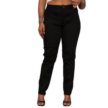 Imagem de Calça Skinny Feminina Plus Size Preta Tecido Premium Fashion - Sk Jean
