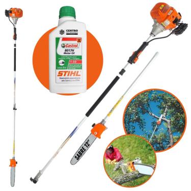 Imagem de Podador de Galhos Com óleo stihl VP3300L Vulcan á Gasolina 2T 33cc 1,3HP Alta Performance Motopodador de Árvores Com Extensor de Alcance de até 5 Metr