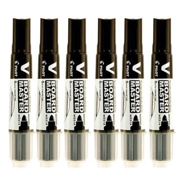 Imagem de Pincel para Quadro Branco Recarregável Board Master Preto 6 Unidades - Pilot