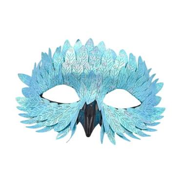 Imagem de Fiocias Máscara de Halloween, máscara de pássaro de máscaras para festa temática, Dia dos Namorados, Azul