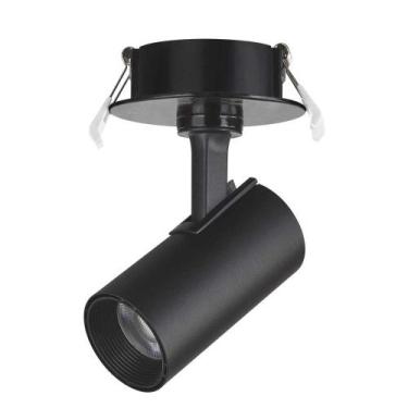 Imagem de Spot Led Direcionável Bivolt Foxlux, Embutir, 7W, Preto, 3000K