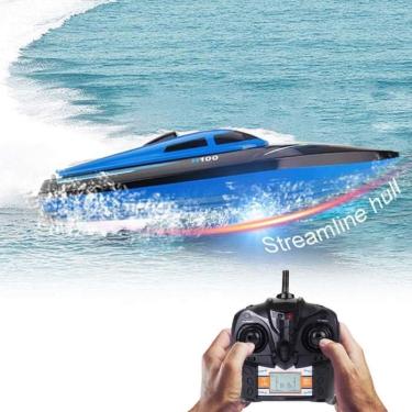Imagem de Controle remoto rc Barco brinquedos de corrida de alta velocidade para piscina ao ar livre Lago Rio NSV775 Submarino rc