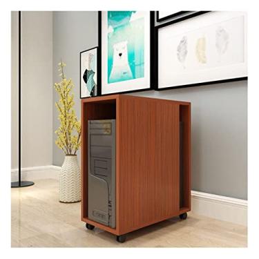 Imagem de Suporte de CPU Suporte de CPU Dupla Camada Mobile Pc Host Tower Bracket Mesa de Escritório Rack Anfitrião Lateral Casa Resistente Escritório Host Gabinete de Armazenamento com Rodas PC Tower Stand