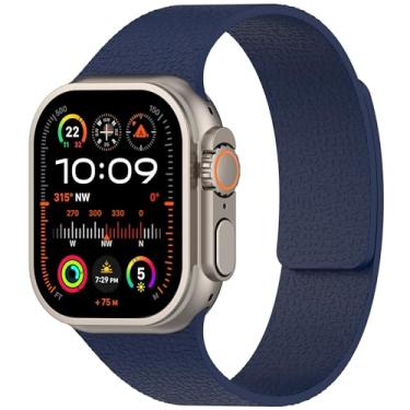 Imagem de Pulseira magnética de silicone compatível com Apple Watch séries Ultra, SE 10, 9, 8, 7, 6, 5, 4, 3, 2 e 1 de 49 mm, 46 mm, 45 mm, 44 mm, 42 mm, 41 mm, 40 mm, 4, 3, 2 e 1