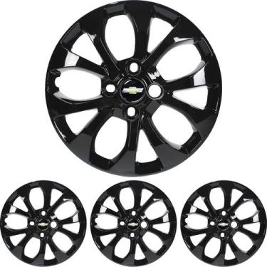 Imagem de JG 4 Calota Onix 2017 2018 2019 Aro 14 Black Piano com Emblema - Prime