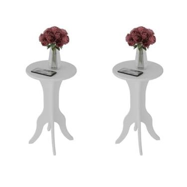 Imagem de Conjunto com 2 Mesas Laterais Redondas Kin Branco
