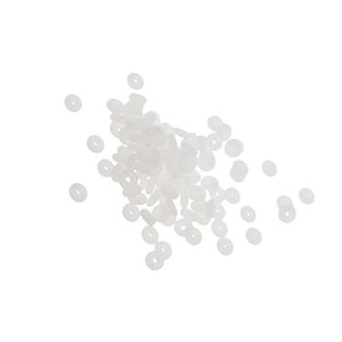 Imagem de Baosity 100 peças de anéis de borracha de silicone para pingentes pulseiras europeias compatíveis para uso sozinho ou com pingente espaçador de trava - 5 x 2 mm - transparente
