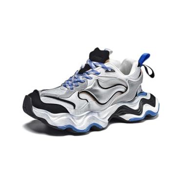 Imagem de Niepce Inc Streetwear Tênis masculino de cano médio grosso, Azul-23888, 39