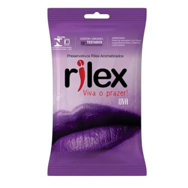 Imagem de Preservativo Lubrificado Aroma de Uva Rilex 3 Unidades
