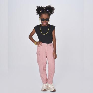 Imagem de Calça Jeans Infantil Menina Jogger Cargo 001 9576 Max Denim