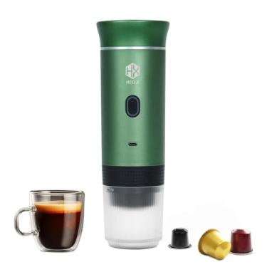 Imagem de Máquina de café expresso portátil para viagens, cafeteria Picopresso Portatil para viagem, acampamento, cafeteira, alimentada por bateria, USB, portátil, recarregável, verde