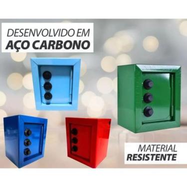 Imagem de Cofrinho de aco 10x12 - COFRE, Cinza, M, Aço