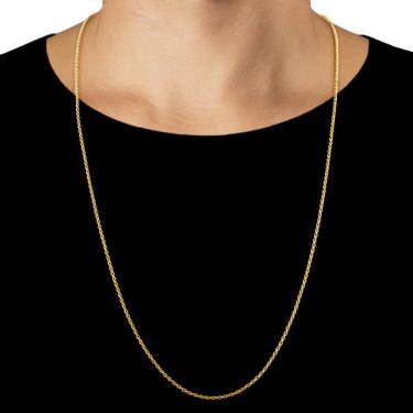 Imagem de Corrente Cordão Baiano 2Mm 70Cm Banhado A Ouro 18K