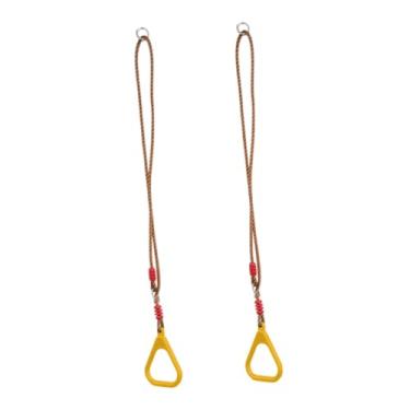 Imagem de menolana Argolas de ginástica para crianças, equipamentos de treinamento de força para exercícios em casa, argolas de ginástica para o quintal para crianças, Amarelo