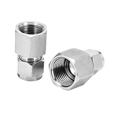 Imagem de Pysrych Encaixe de tubo de compressão 304 de aço inoxidável, adaptador reto, tubo de 10 mm OD x acoplador fêmea NPT de 1/5.1 cm, pacote com 2