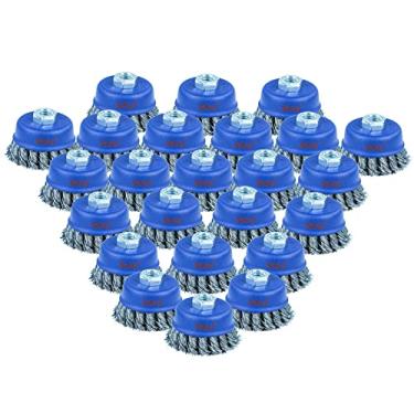 Imagem de SALI Escova de Copo de Arame de 24 Unidades, Escova de Copo com Nó Torcido de 3" para Moedores, com Mandril de 5/8-11" para Limpeza Pesada, Ferrugem, Decapagem e Abrasivo, para Rebarbadora