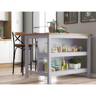 Imagem de Bancada Gourmet Ilha Cozinha C Ilumina Ditália 2prat Cinza