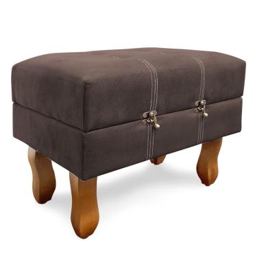 Imagem de Puff Baú Decorativo Caribe 50x40cm Suede Marrom Marrom
