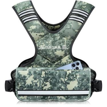 Imagem de BAGAIL Colete com peso ajustável, 1,8 a 4,5 kg/5,4 a 8,2 kg/9 a 14,5 kg, colete para homens e mulheres com 6 pesos e bolso grande, colete de peso para exercícios em casa, corrida, caminhada e