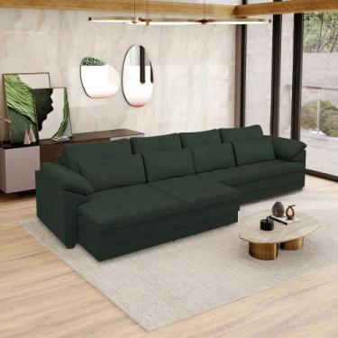 Imagem de Sofá Retrátil Manual Sala de Estar Nolan Bipartido 339cm Conforto Prem