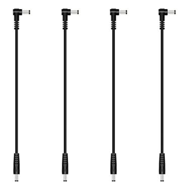 Imagem de Fancasee Pacote Com 4 Cabos De Alimentação Macho Para Cc 1 Pé, 5,5 Mm X 2,1 Mm, Reto, Ângulo Cabo Adaptador Cftv, Câmera Segurança, Fita Led, Dvr, Roteador, Impressora Faturas