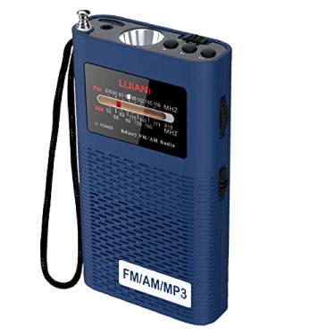 Imagem de LIJIANI Rádio Am/Fm Portátil Com Retroiluminação, Mp3 Player, Transistor De Bolso Lanterna, Bateria 2200 Mah, Antena Longa Melhor Recepção, Alimentação Substituível, Graves, Tocador Cartão Tf, Fácil