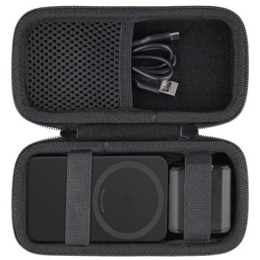 Imagem de khanka Capa Rígida De Viagem Substituição Para Carregador Portátil Magnético Anker Maggo 6.6K/10K/Adaptador Usb-C Anker, 10K, Somente (Preta).