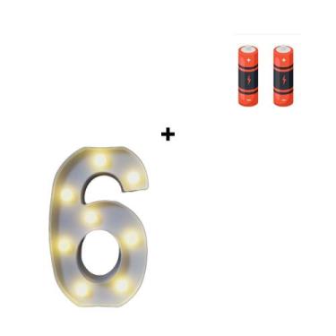 Imagem de Número Luminária Led 3d Festa Decoração + Pilha Grátis - Partiufesta, 