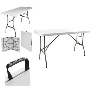 Imagem de Mesa Dobrável 1,83m Gigante Com Alça – Vira Maleta, Suporta 400kg, Multiuso Para Camping, Praia, Festa, Dj, Profissional